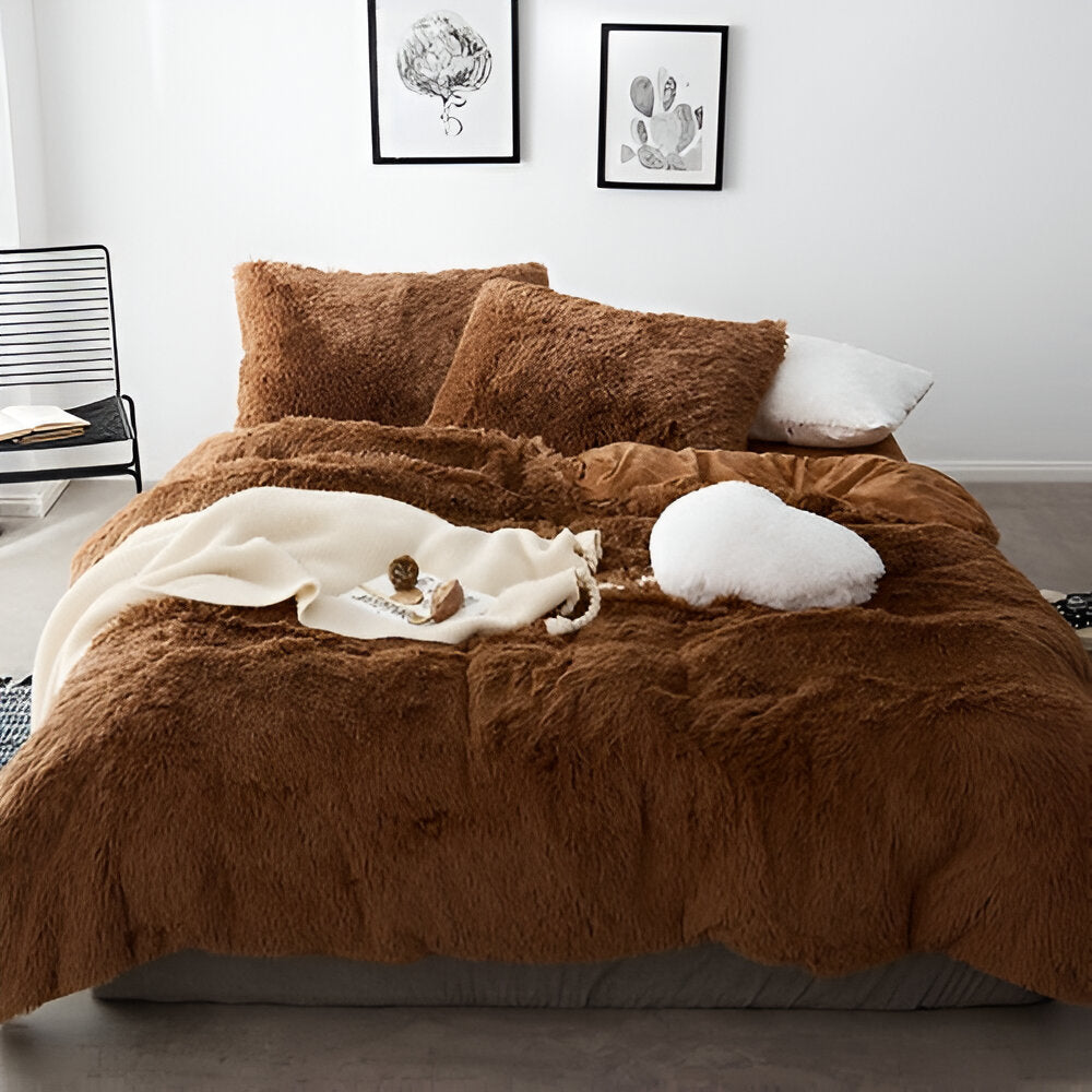 FlufFur Bettwäsche - Ultra Flauschige Fleece Bettdecke - Atmungsaktive Bettwäsche Set