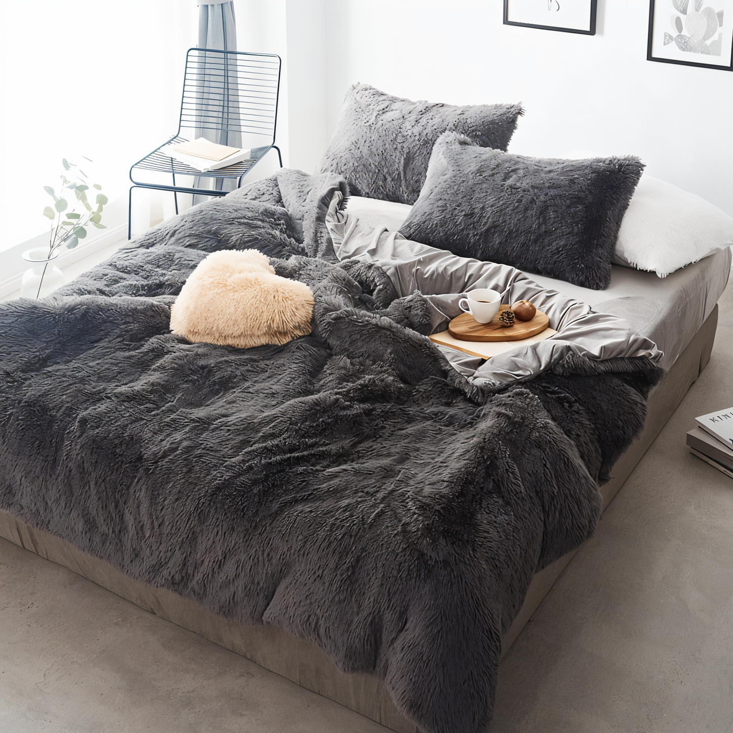 FlufFur Bettwäsche - Ultra Flauschige Fleece Bettdecke - Atmungsaktive Bettwäsche Set