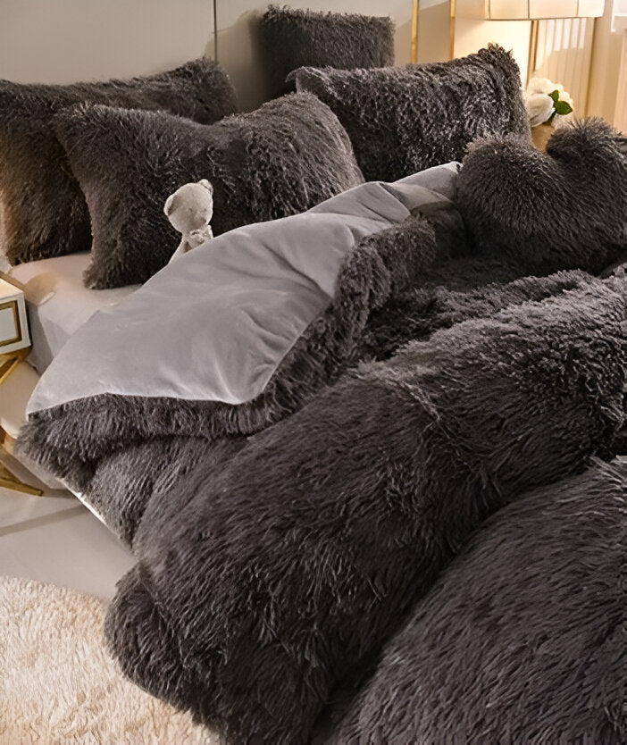 FlufFur Bettwäsche - Ultra Flauschige Fleece Bettdecke - Atmungsaktive Bettwäsche Set