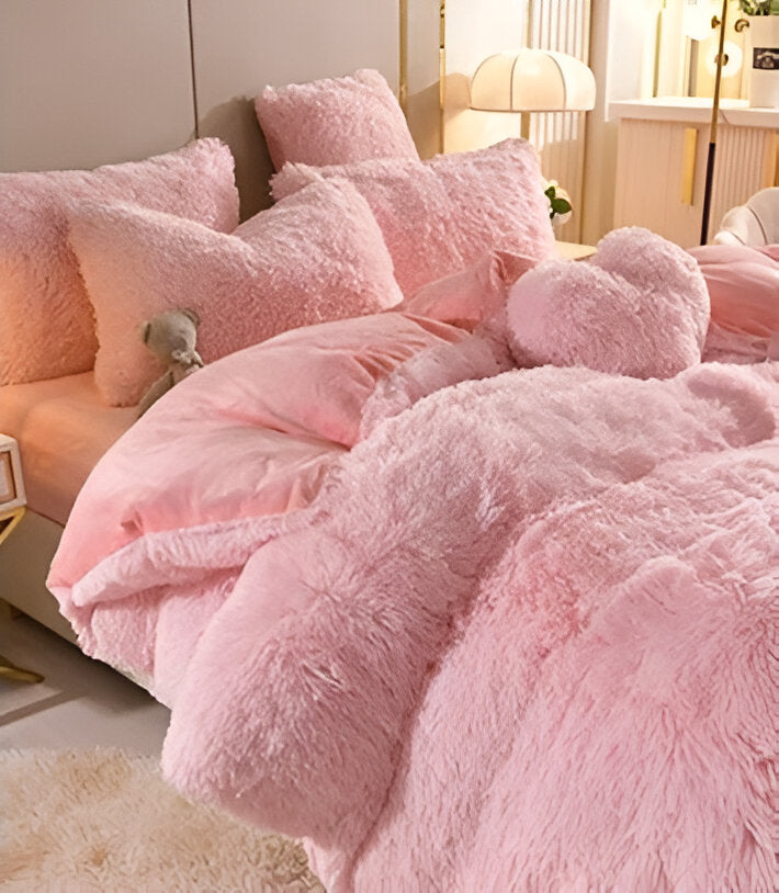 FlufFur Bettwäsche - Ultra Flauschige Fleece Bettdecke - Atmungsaktive Bettwäsche Set