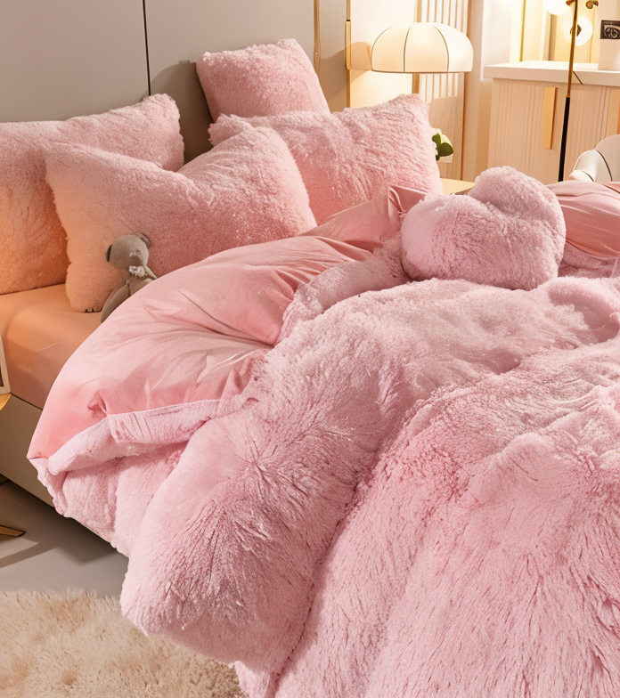 FlufFur Bettwäsche - Ultra Flauschige Fleece Bettdecke - Atmungsaktive Bettwäsche Set