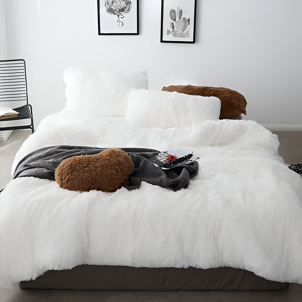 FlufFur Bettwäsche - Ultra Flauschige Fleece Bettdecke - Atmungsaktive Bettwäsche Set