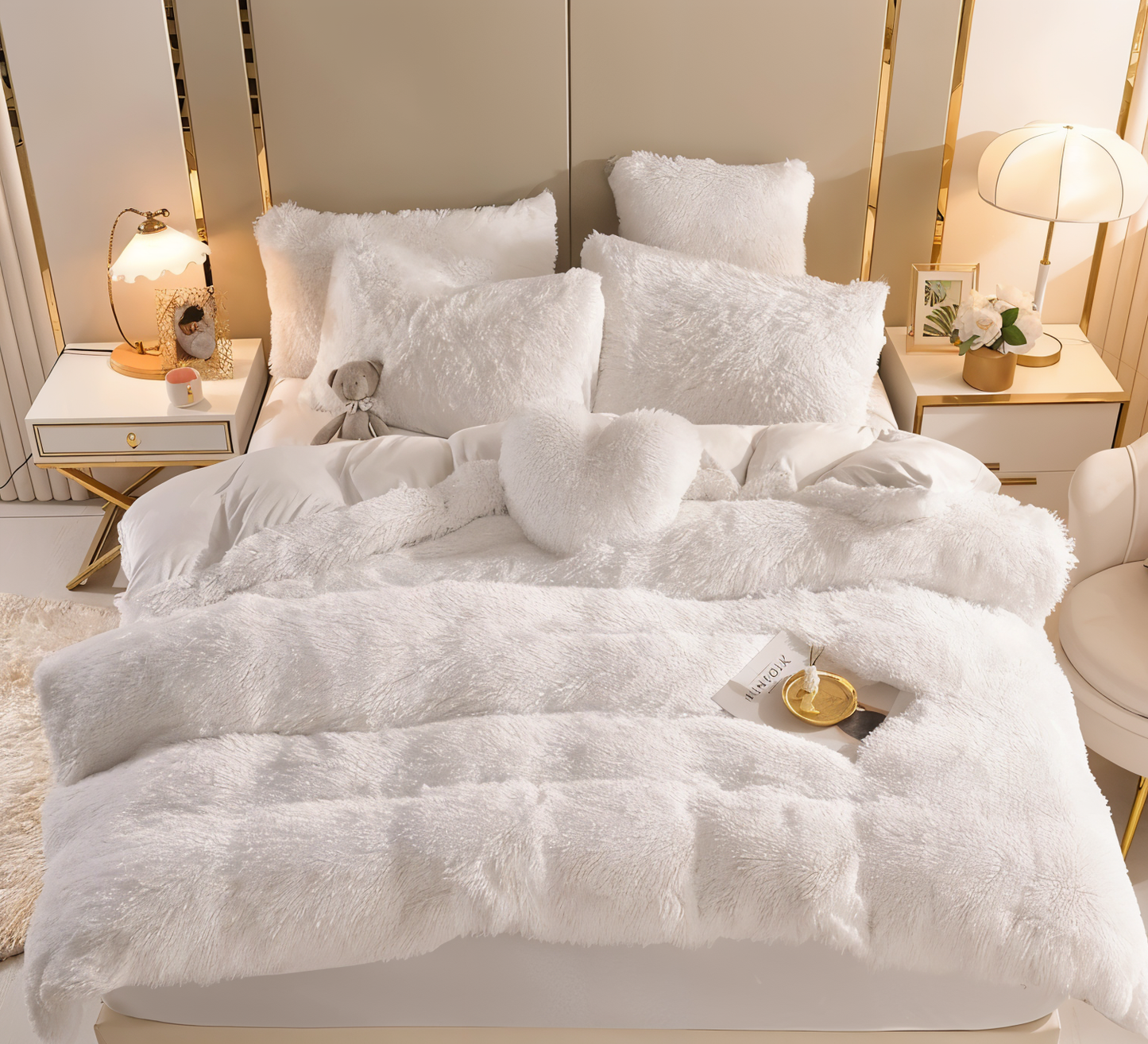 FlufFur Bettwäsche - Ultra Flauschige Fleece Bettdecke - Atmungsaktive Bettwäsche Set