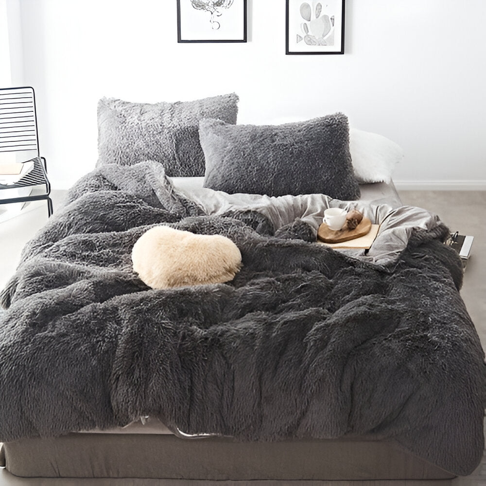 FlufFur Bettwäsche - Ultra Flauschige Fleece Bettdecke - Atmungsaktive Bettwäsche Set