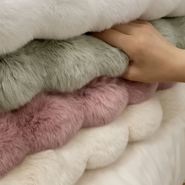 FluffCush Teppich - Flauschiger Premium-Fleece, Rutschfest, Runde Dekorationsmatte