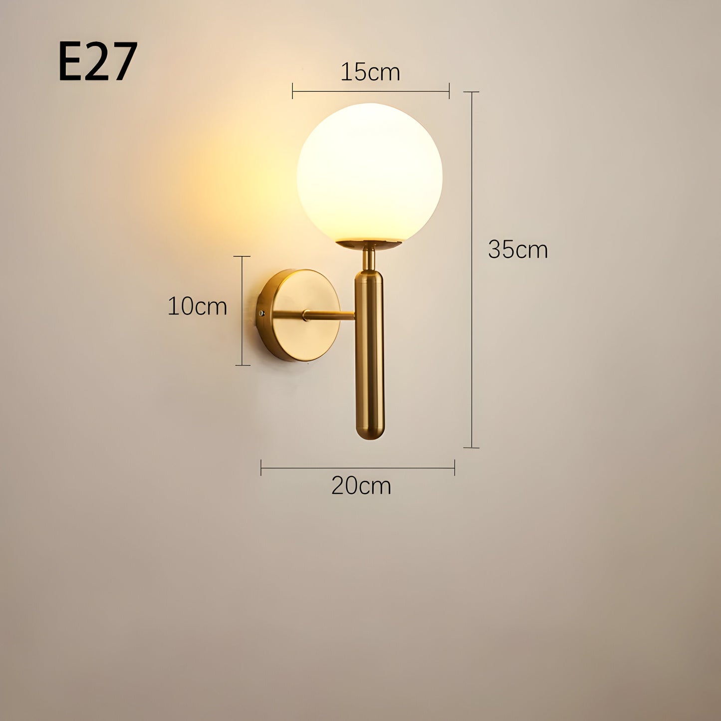 Glänzende Kugel Wandleuchte - Stilvolle Kupfer Wandlampe - Wandleuchten LED Innen