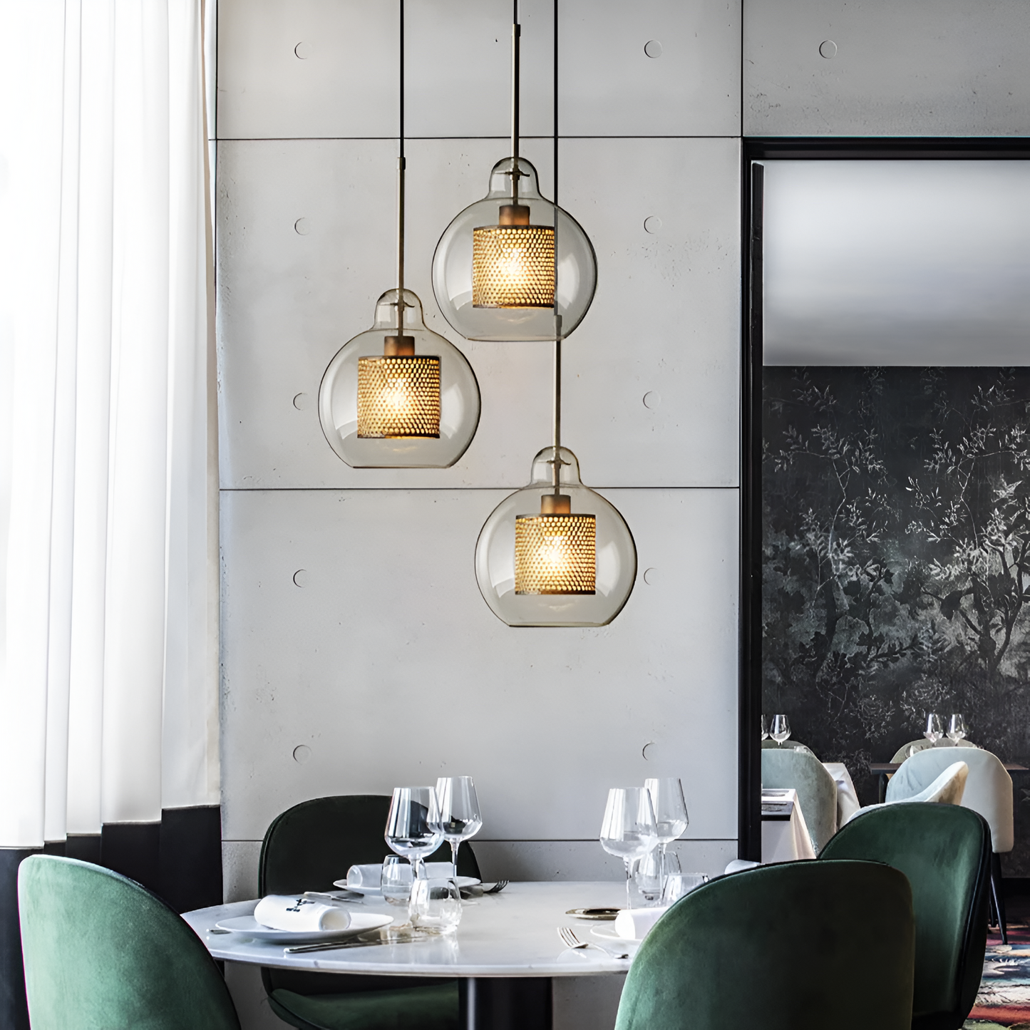 HiveGlim - Geometrische Glas Hängelampe mit Wabendesign - Vintage Loft Beleuchtung