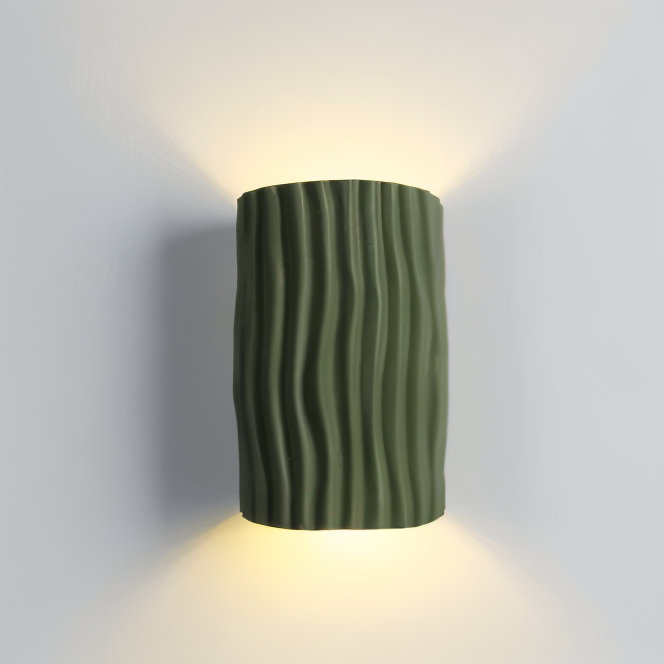 HuePleat Wandleuchte - Curvy Pleated Resin Wandlampe - Up and Down Wandleuchten Geführt