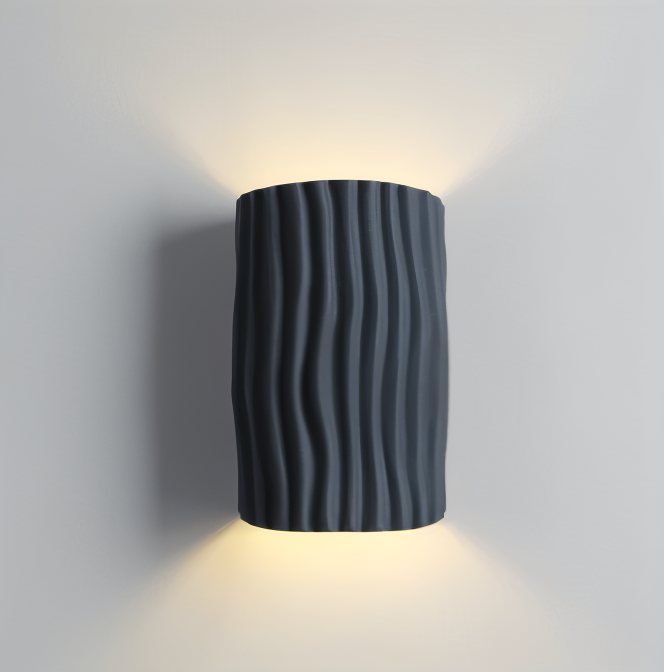 HuePleat Wandleuchte - Curvy Pleated Resin Wandlampe - Up and Down Wandleuchten Geführt