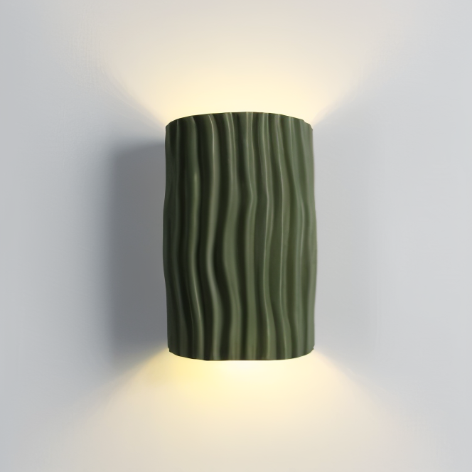 HuePleat Wandleuchte - Curvy Pleated Resin Wandlampe - Up and Down Wandleuchten Geführt