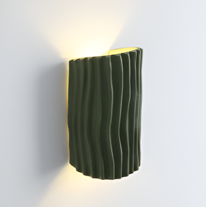 HuePleat Wandleuchte - Curvy Pleated Resin Wandlampe - Up and Down Wandleuchten Geführt