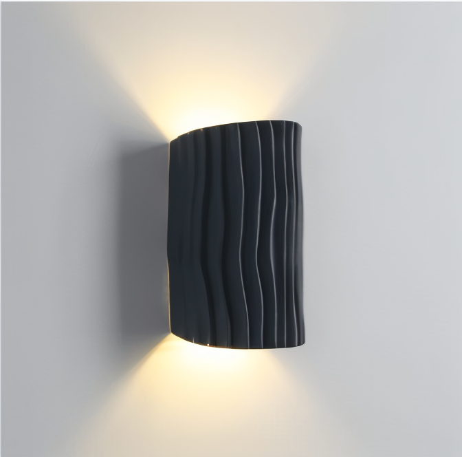 HuePleat Wandleuchte - Curvy Pleated Resin Wandlampe - Up and Down Wandleuchten Geführt