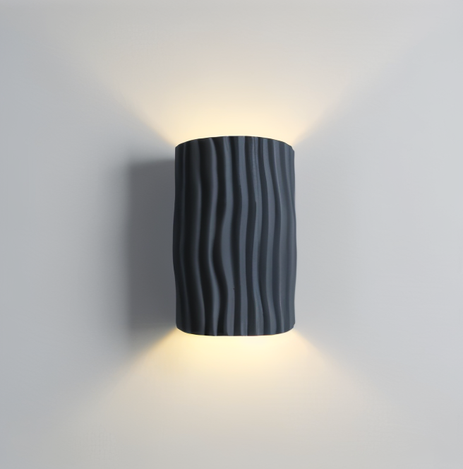 HuePleat Wandleuchte - Curvy Pleated Resin Wandlampe - Up and Down Wandleuchten Geführt