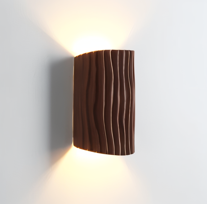 HuePleat Wandleuchte - Curvy Pleated Resin Wandlampe - Up and Down Wandleuchten Geführt
