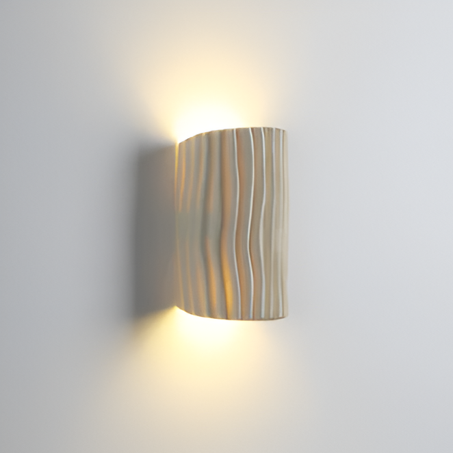 HuePleat Wandleuchte - Curvy Pleated Resin Wandlampe - Up and Down Wandleuchten Geführt