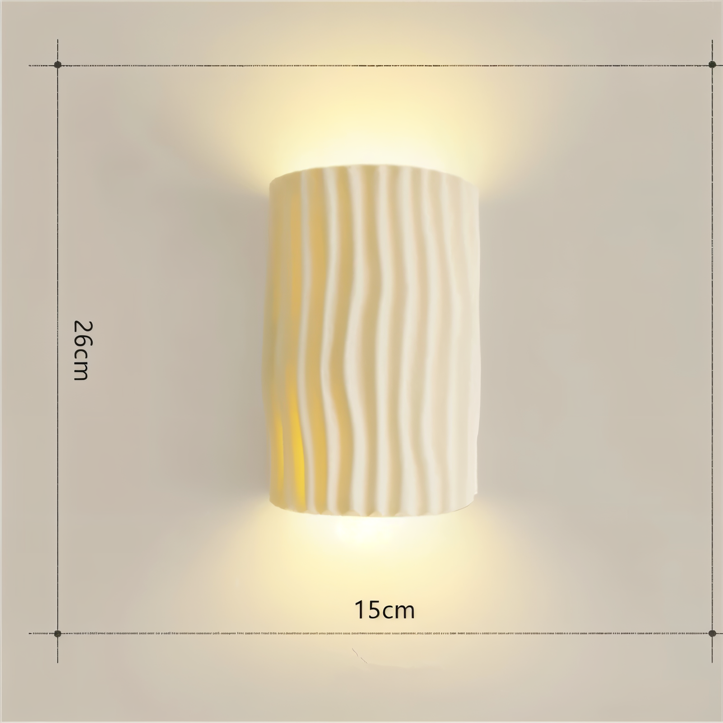HuePleat Wandleuchte - Curvy Pleated Resin Wandlampe - Up and Down Wandleuchten Geführt