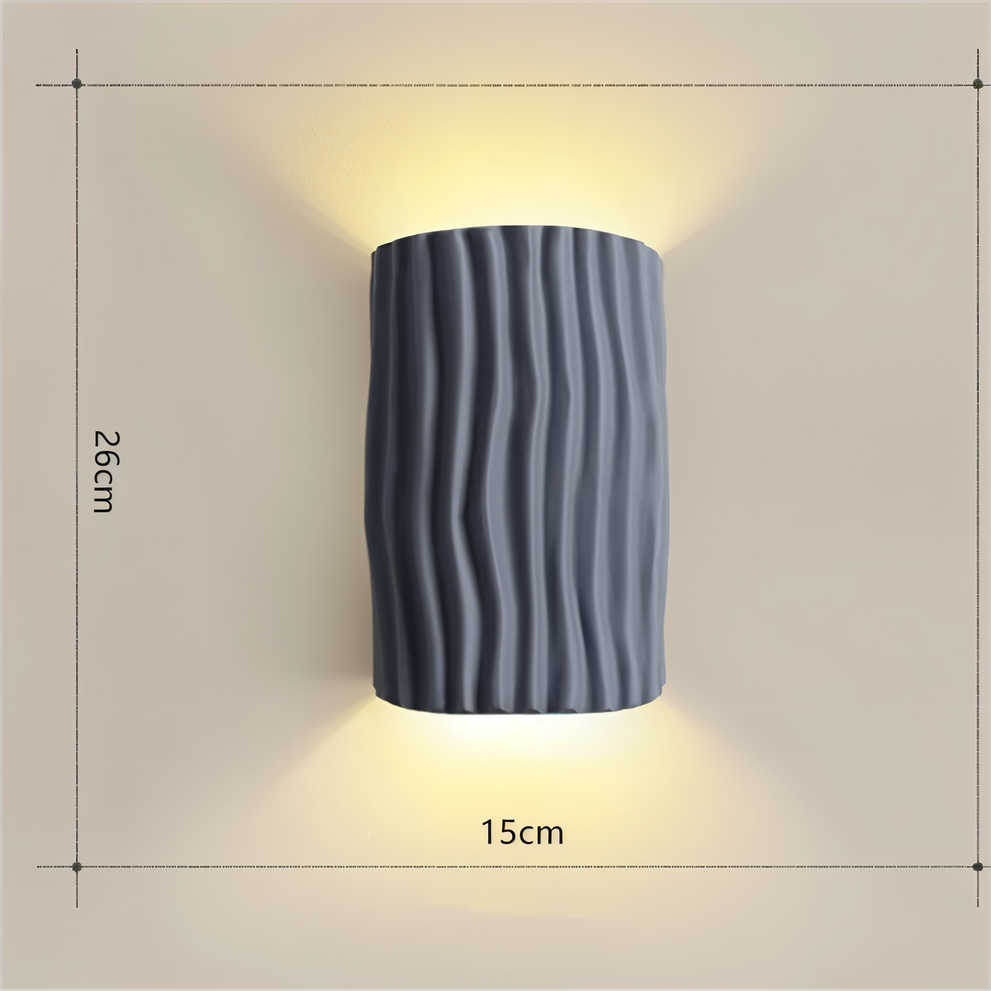 HuePleat Wandleuchte - Curvy Pleated Resin Wandlampe - Up and Down Wandleuchten Geführt