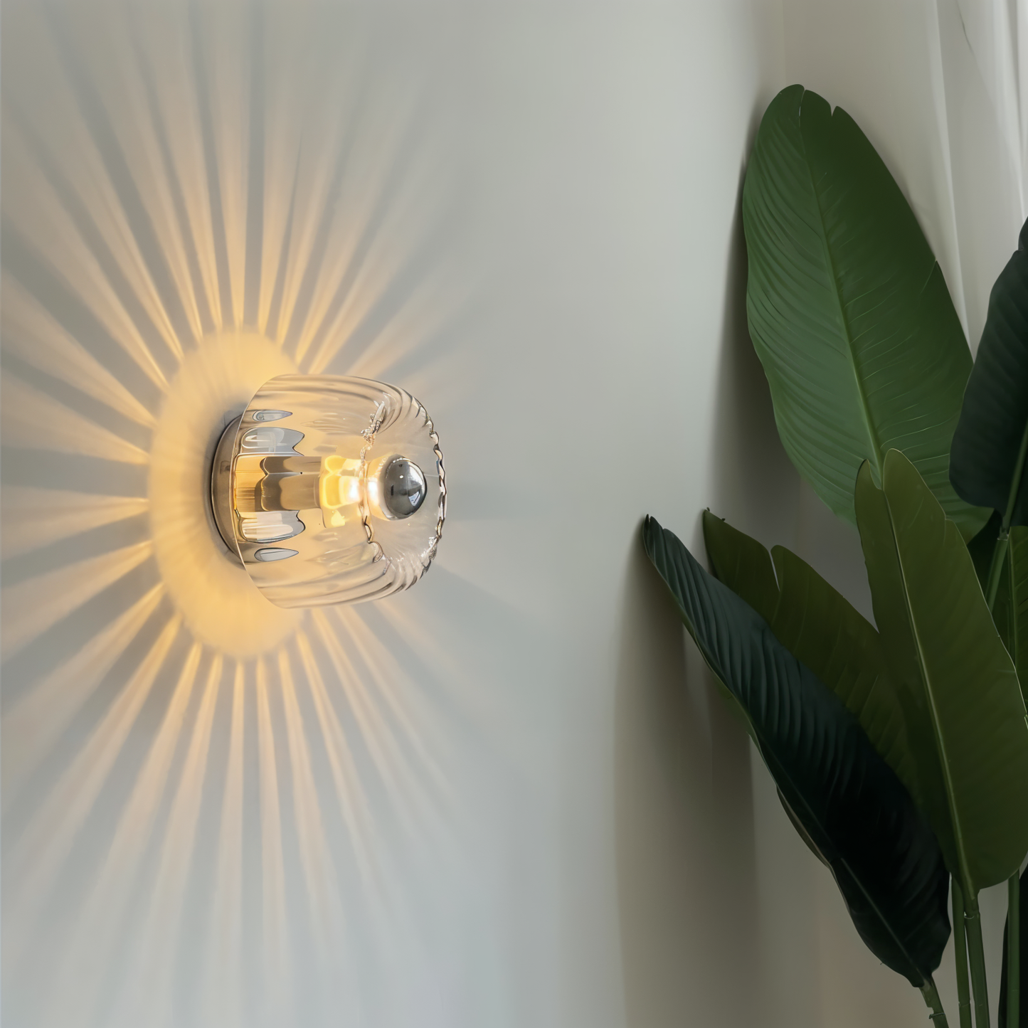 KnobRay Wandleuchte - Gerippte Glaswandleuchte - Bauhaus Wandlampe