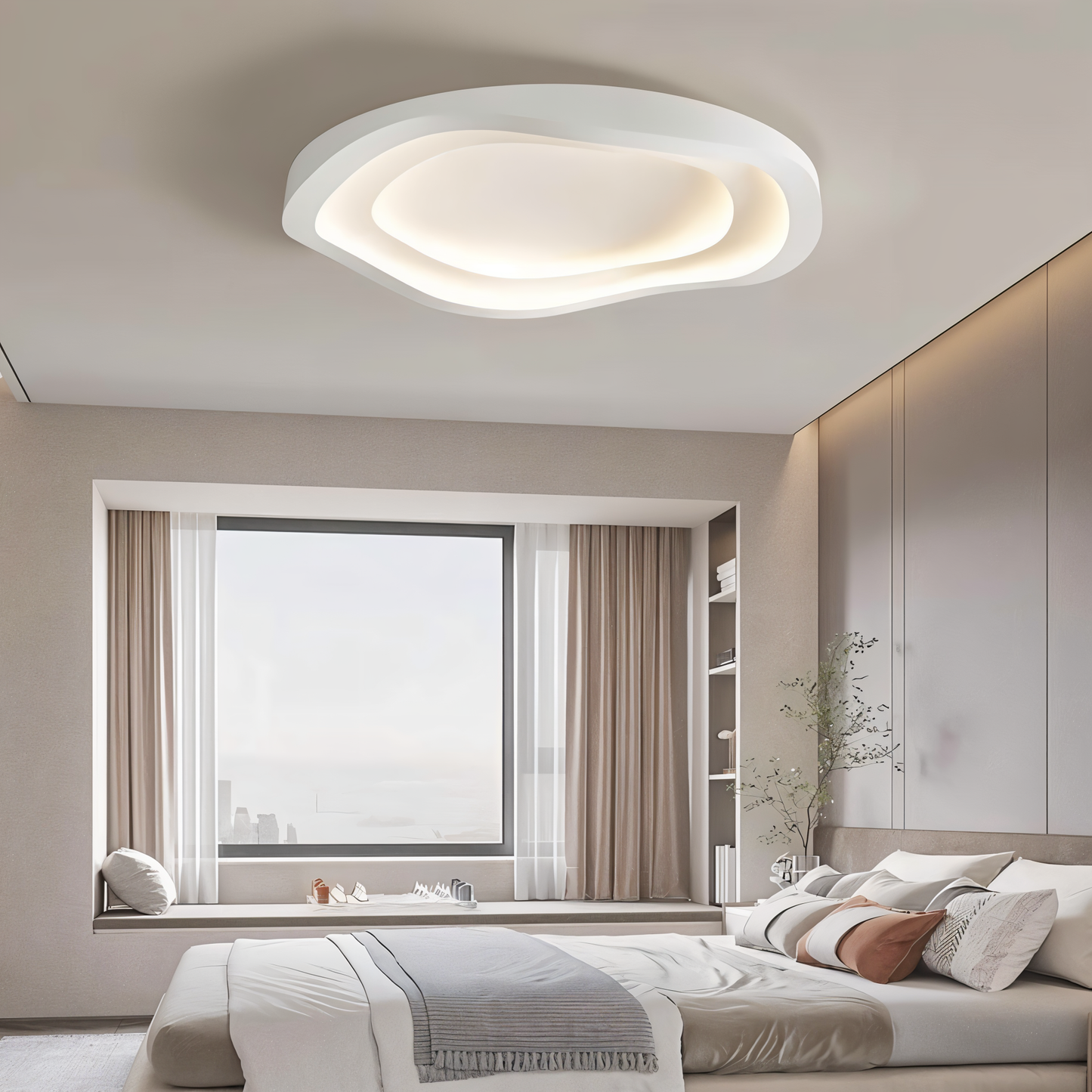 Kurvenförmige LED-Deckenleuchte für modernes Zuhause und Büro - Minimalistisches Design