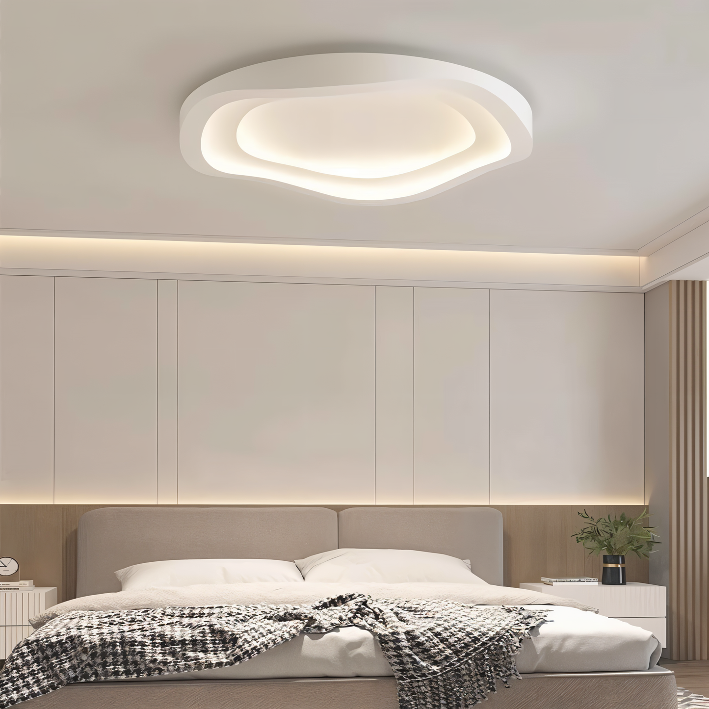 Kurvenförmige LED-Deckenleuchte für modernes Zuhause und Büro - Minimalistisches Design
