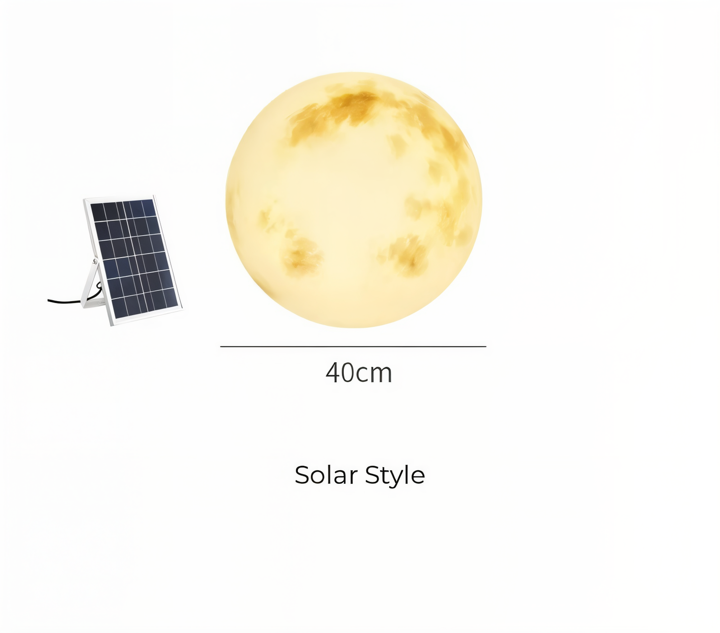 LunaLumena - Solar Mond Gartenbeleuchtung - IP65 Solarlampe Garten
