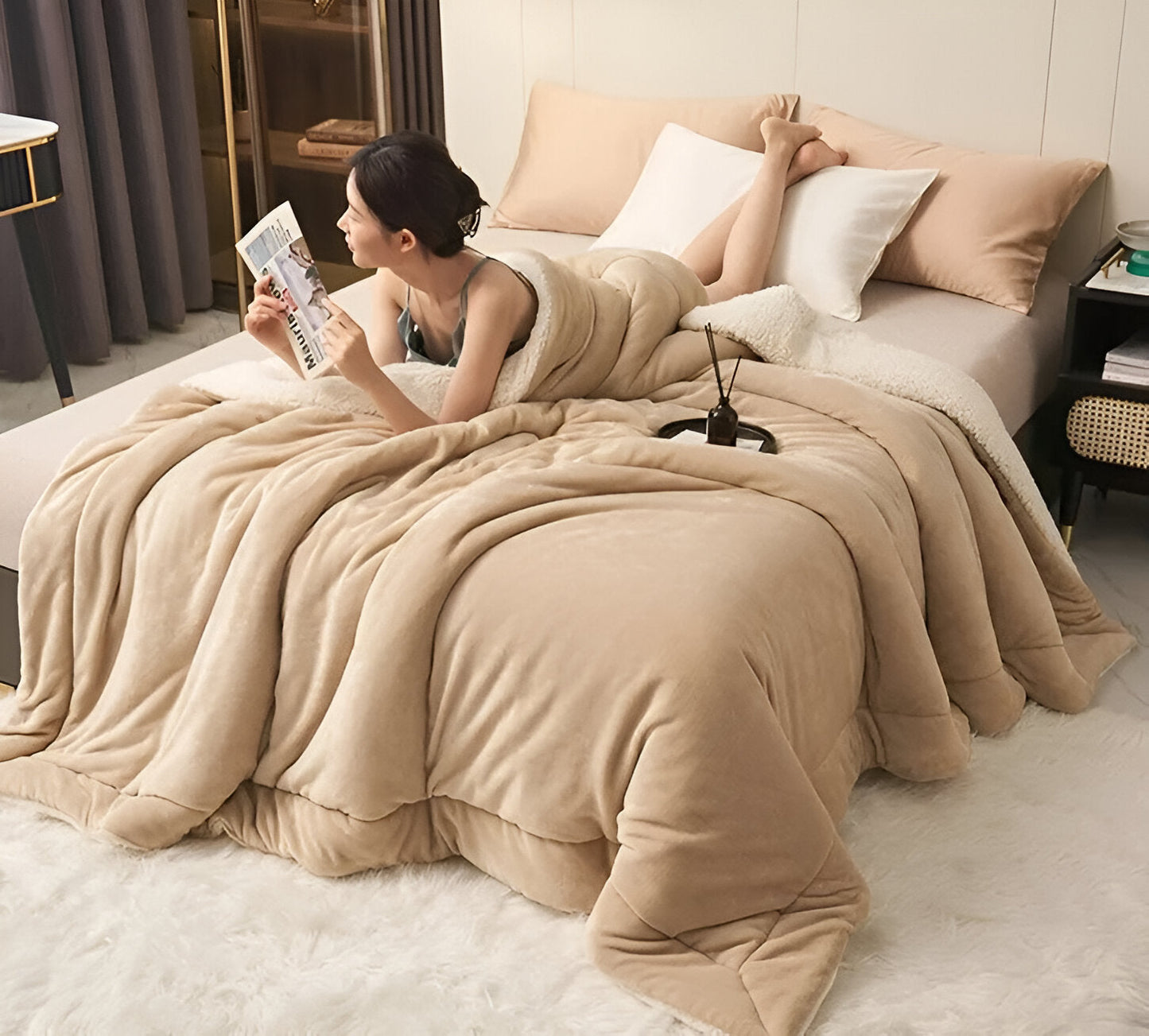 LuxeWarm Bettwäsche - Ultra Plüsch Fleece Wendebettdecke