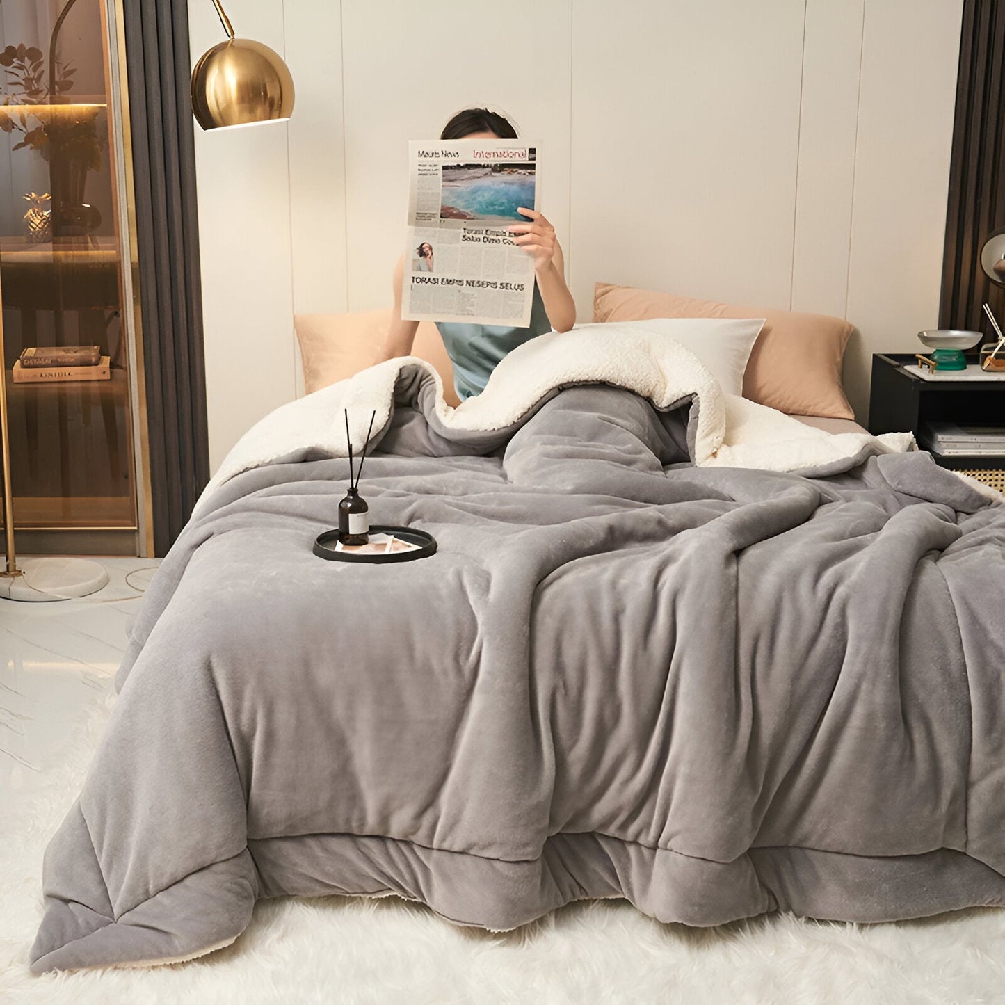LuxeWarm Bettwäsche - Ultra Plüsch Fleece Wendebettdecke
