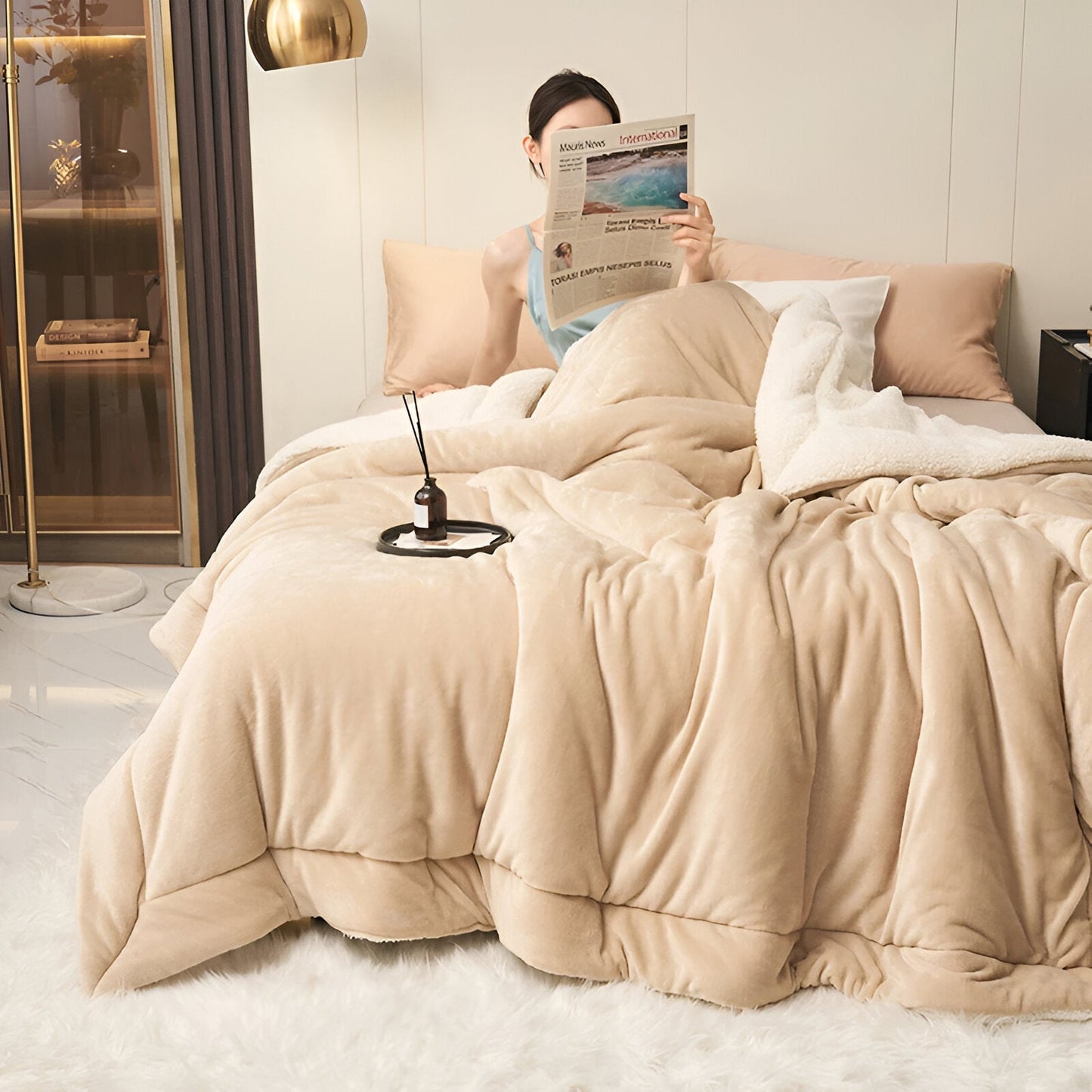 LuxeWarm Bettwäsche - Ultra Plüsch Fleece Wendebettdecke