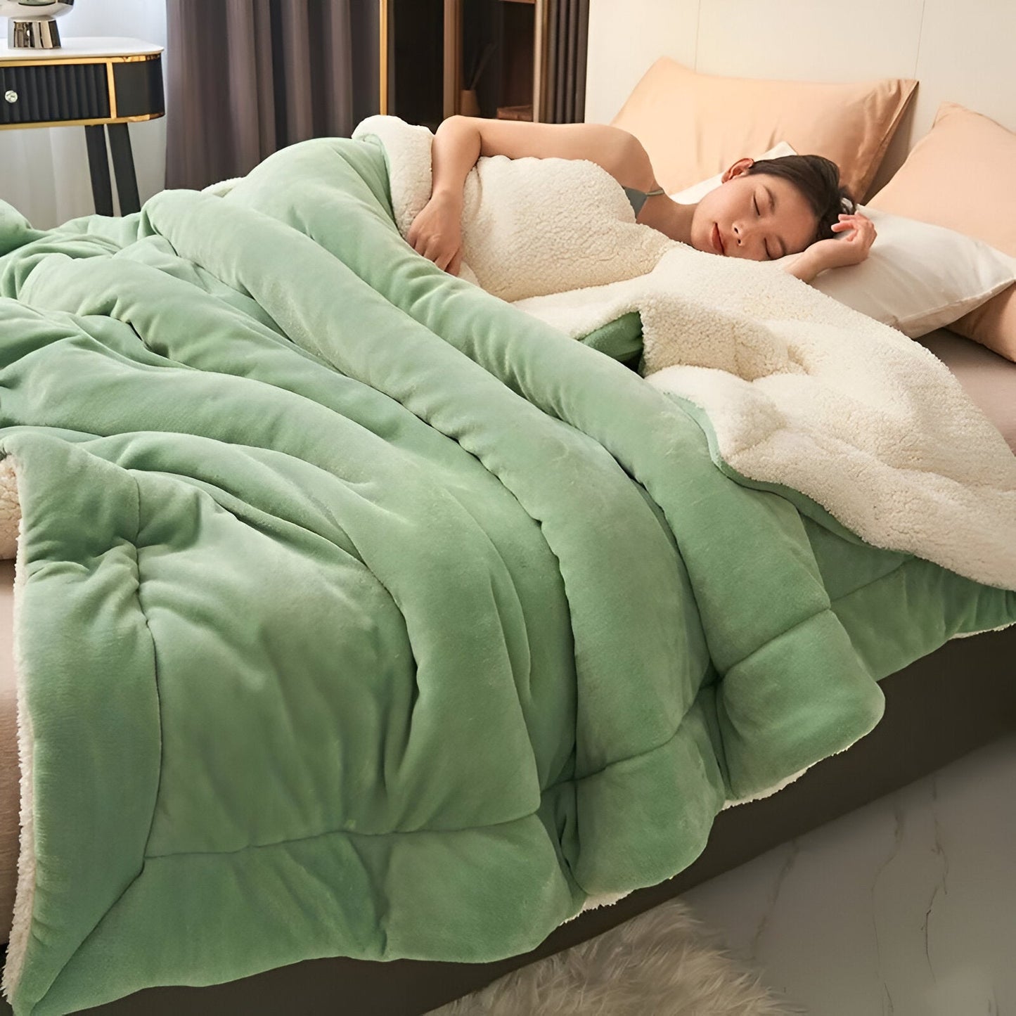 LuxeWarm Bettwäsche - Ultra Plüsch Fleece Wendebettdecke