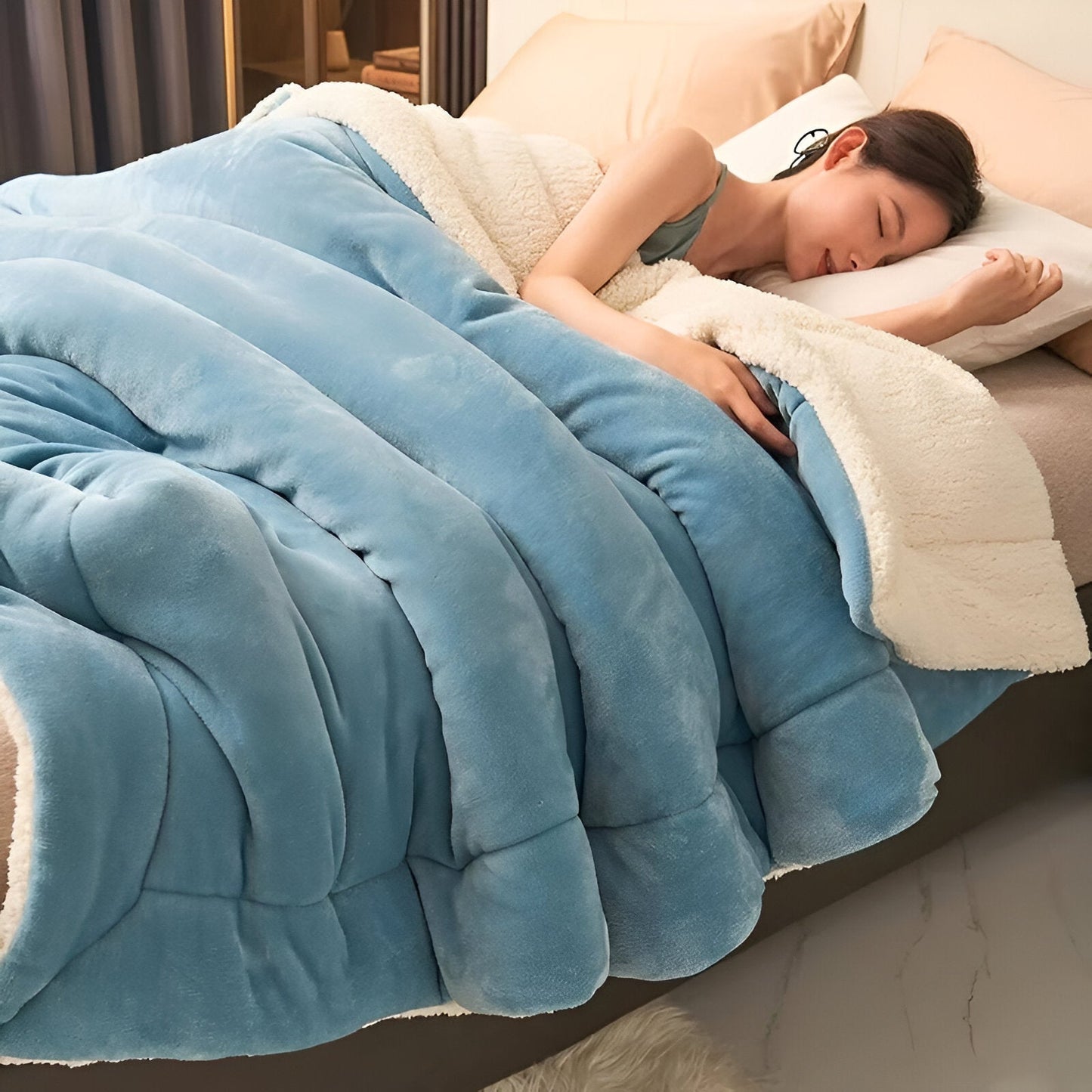 LuxeWarm Bettwäsche - Ultra Plüsch Fleece Wendebettdecke