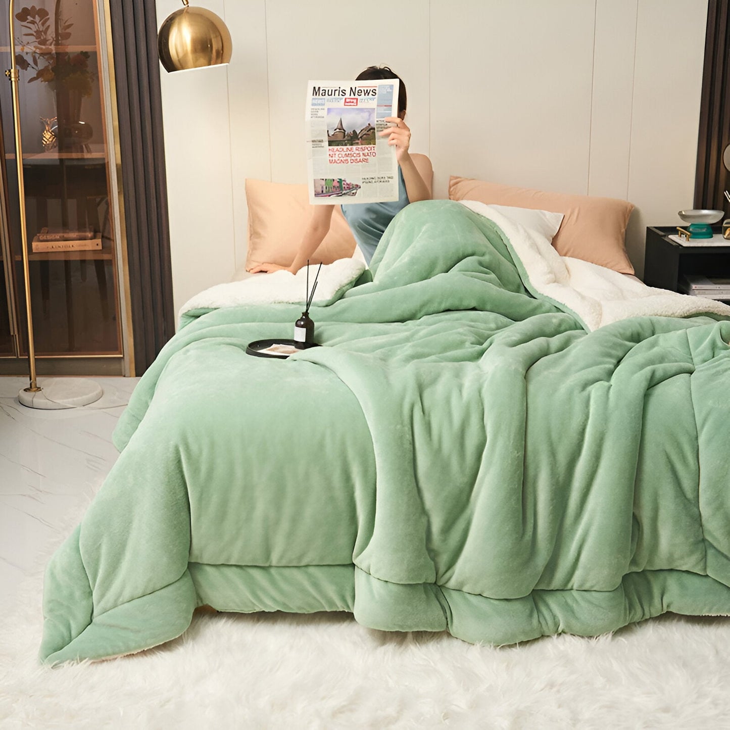 LuxeWarm Bettwäsche - Ultra Plüsch Fleece Wendebettdecke