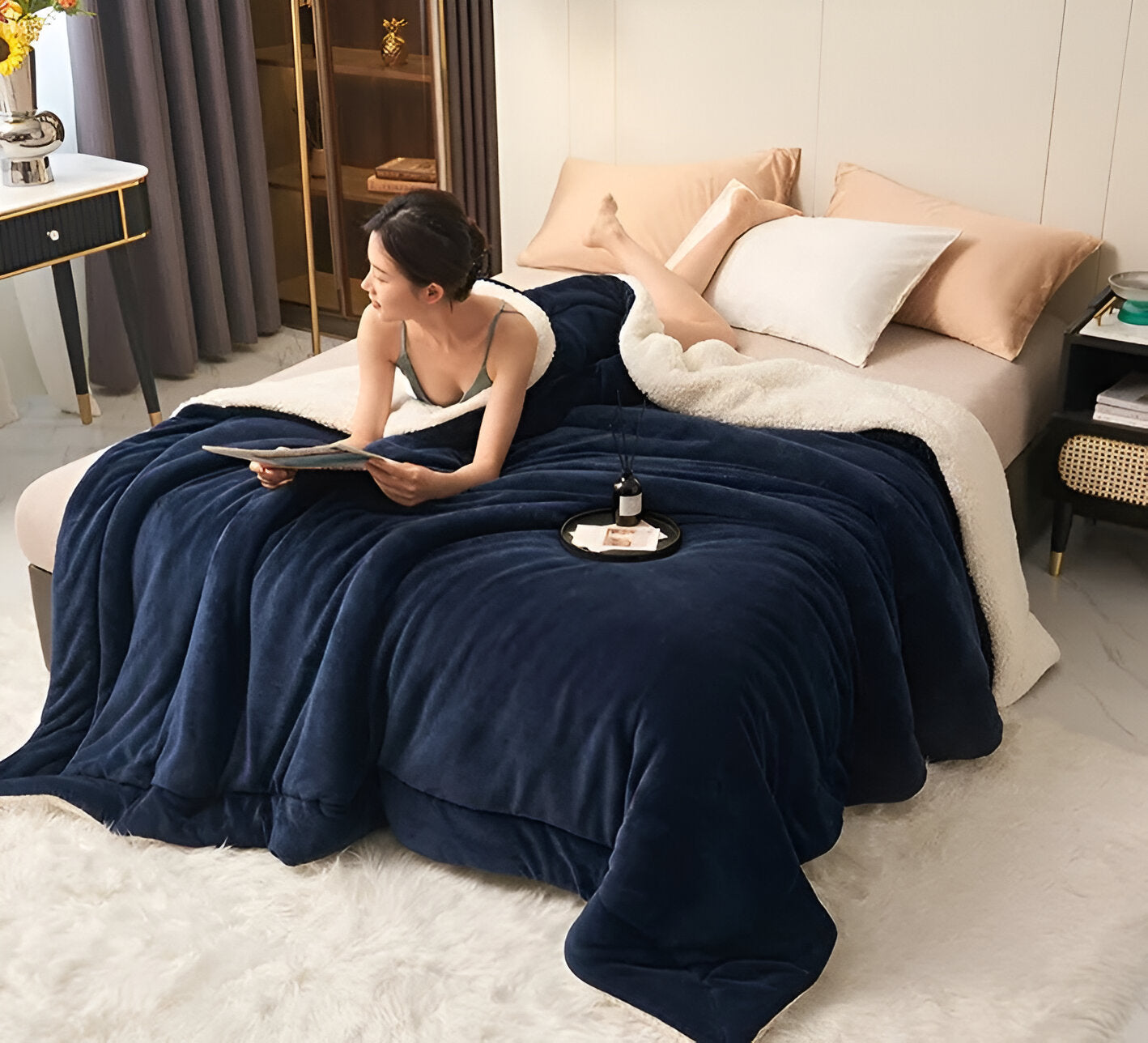 LuxeWarm Bettwäsche - Ultra Plüsch Fleece Wendebettdecke