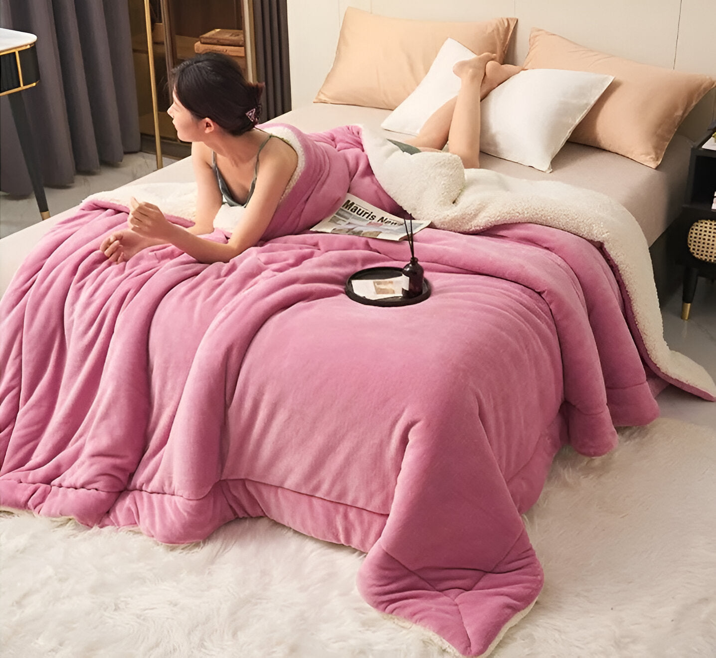LuxeWarm Bettwäsche - Ultra Plüsch Fleece Wendebettdecke