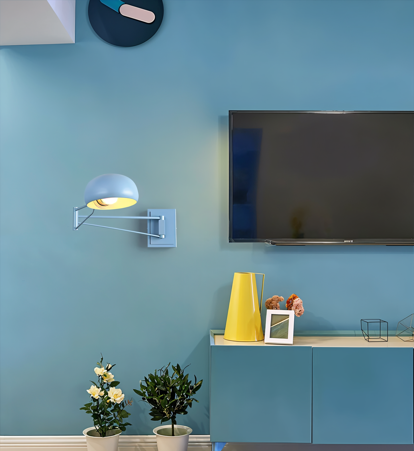 LuxiFlex Wandleuchte - Verstellbare Metallic Langarm Wandlampe - Moderne E27 Macaron Wandleuchten LED