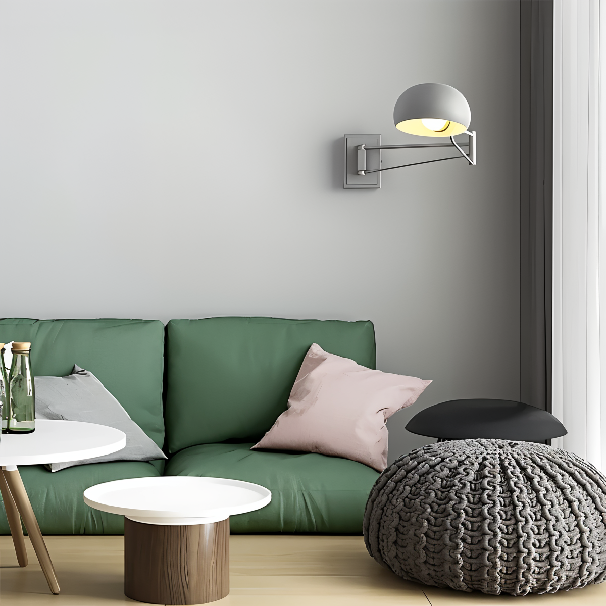 LuxiFlex Wandleuchte - Verstellbare Metallic Langarm Wandlampe - Moderne E27 Macaron Wandleuchten LED