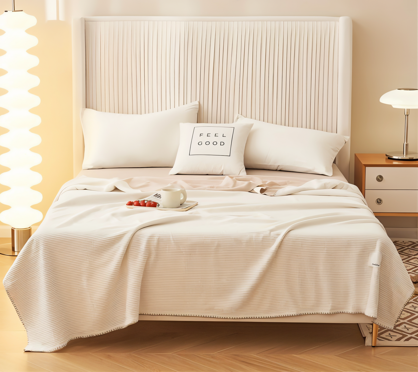 Milky Waffel Plaid - Doppel-lagige Fleece Decke - Hochwertige Polyester Plüschdecke