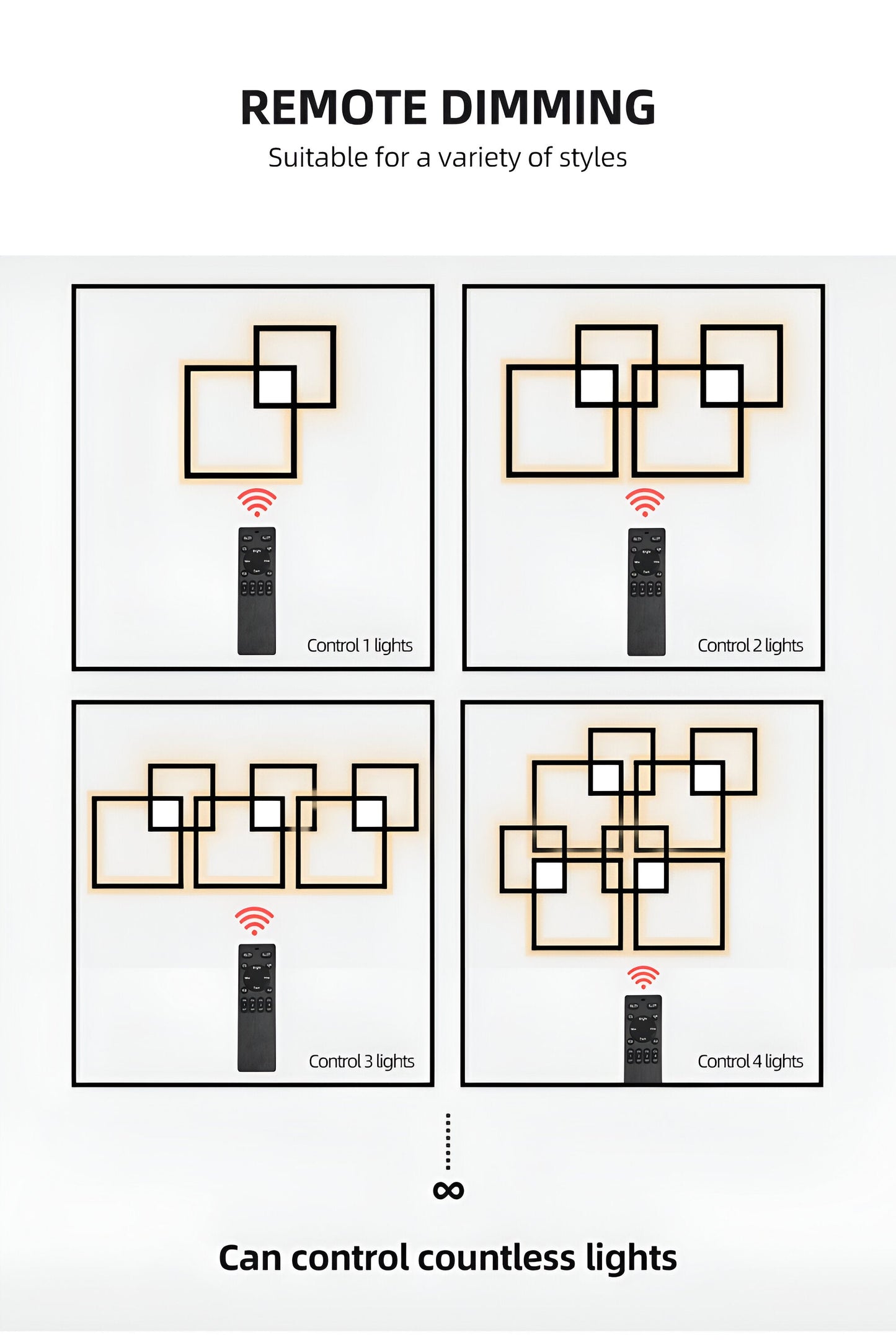 MonoQuad Wandleuchte - Metallic Schwarz Weiß Quadratische LED Wandbeleuchtung