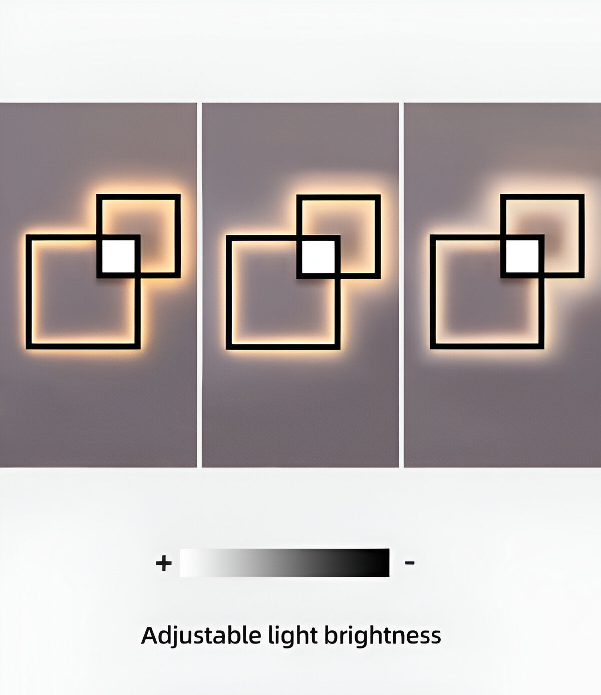 MonoQuad Wandleuchte - Metallic Schwarz Weiß Quadratische LED Wandbeleuchtung