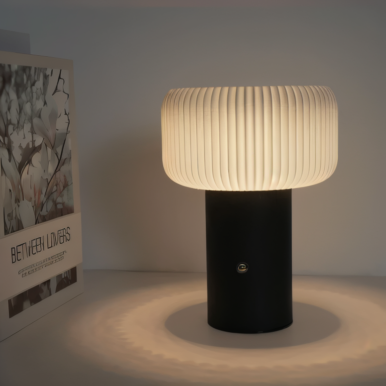 Mush Tischlampe - Stilvolles Geripptes Pilz Nachtlicht - Farbwechselnde Lampe