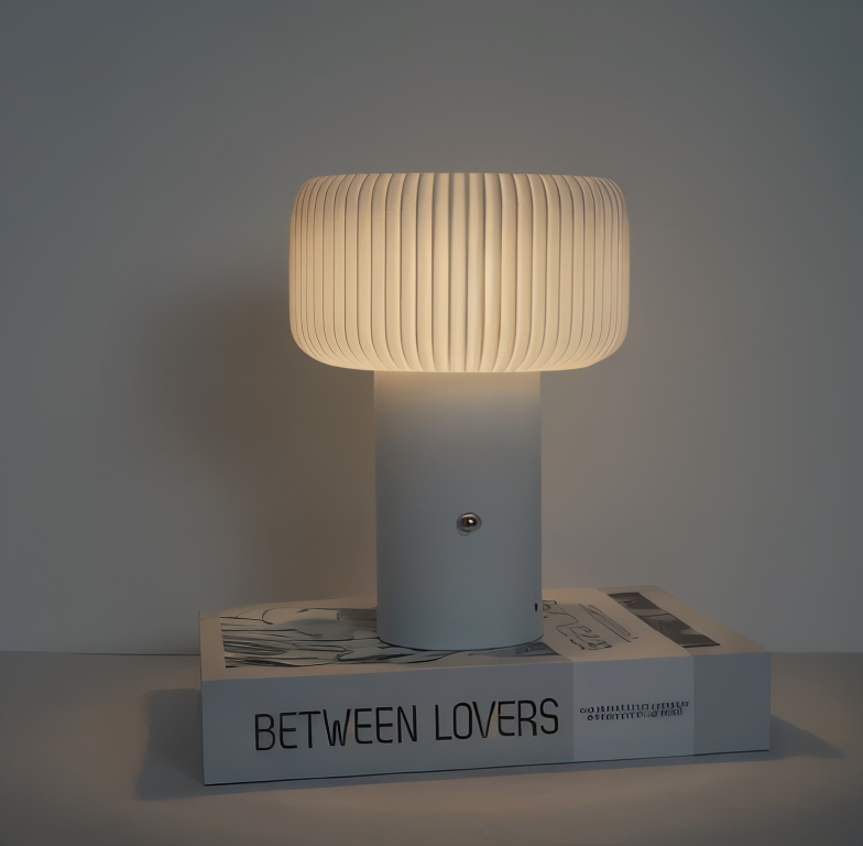 Mush Tischlampe - Stilvolles Geripptes Pilz Nachtlicht - Farbwechselnde Lampe