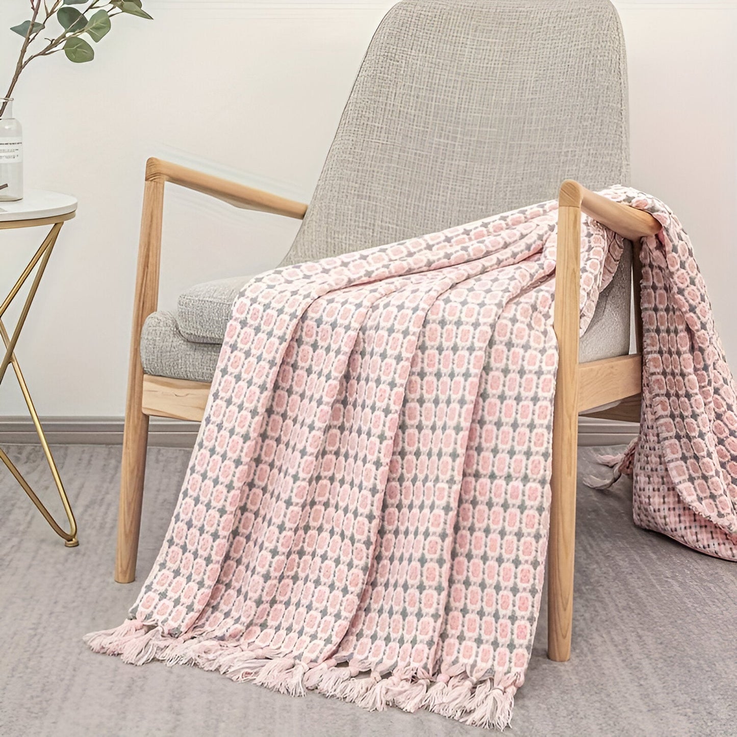 PeaKnit Plaid - Mehrzweckdecke - Lebendige Polyester Fleece-Decke mit Quaste