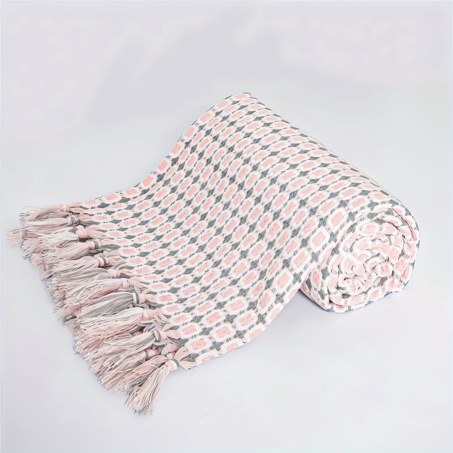 PeaKnit Plaid - Mehrzweckdecke - Lebendige Polyester Fleece-Decke mit Quaste