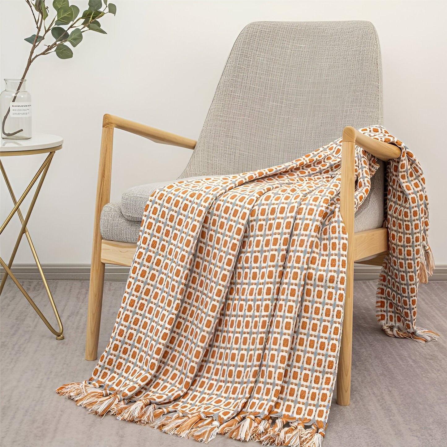 PeaKnit Plaid - Mehrzweckdecke - Lebendige Polyester Fleece-Decke mit Quaste