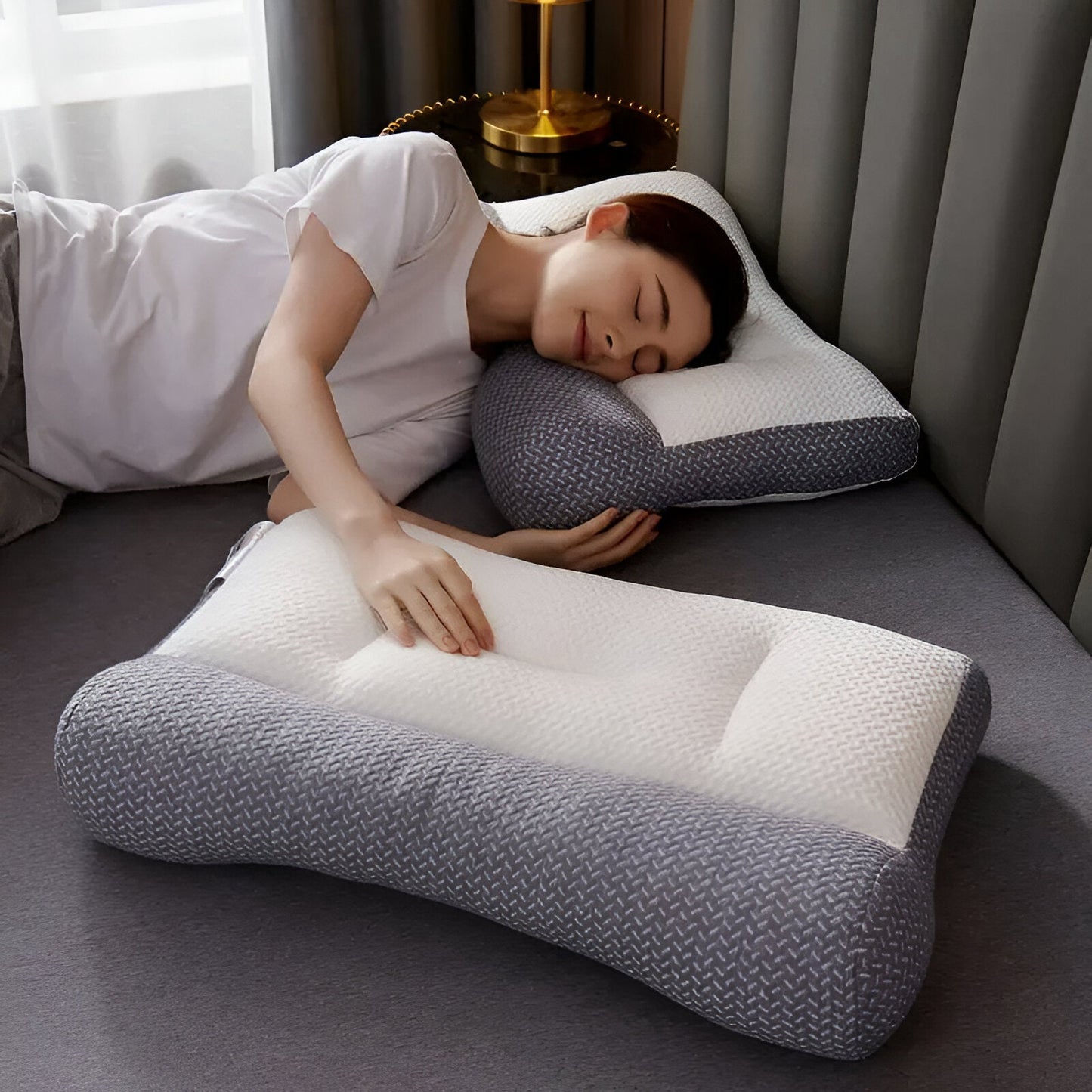 PolyePlush Kopfkissen - Premium Komfort Nackenkissen für Schmerz & Müdigkeit Linderung