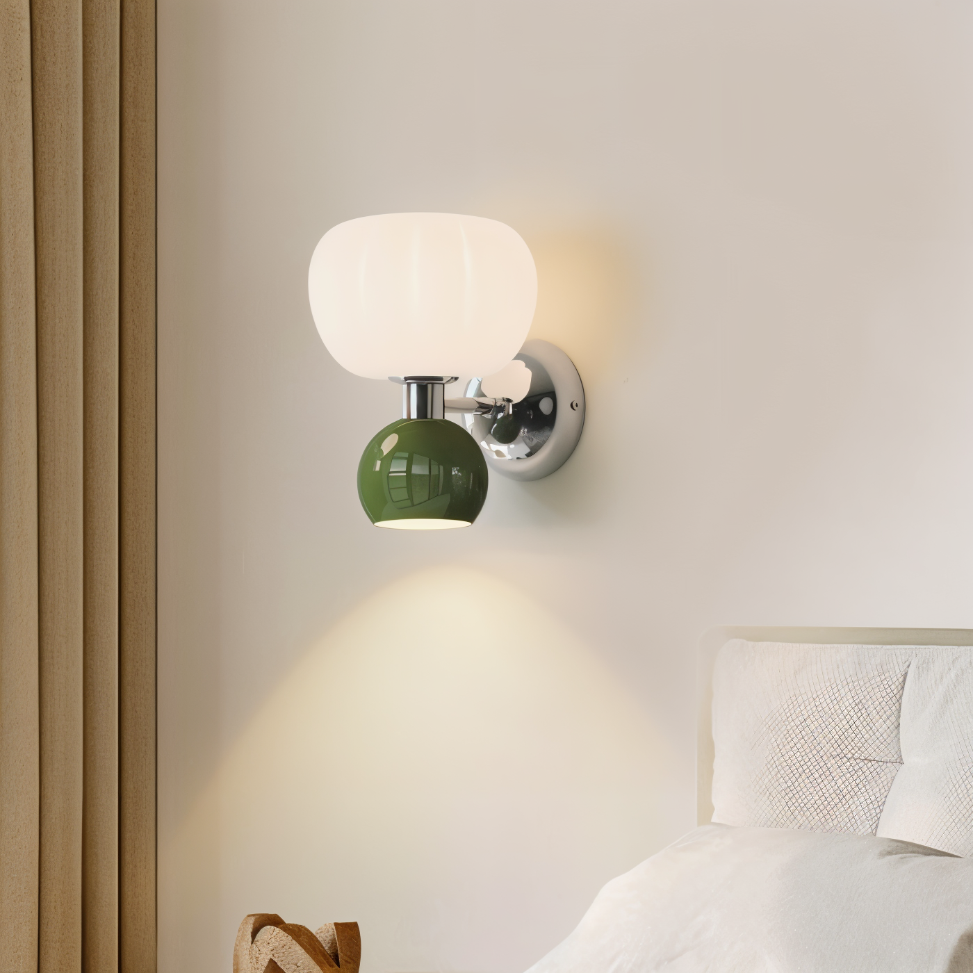 Pumpk Wandleuchte - Creme Kürbis Wandlampe - Wandlampe Design für Schlafzimmer - Minimalistische Wandleuchten LED