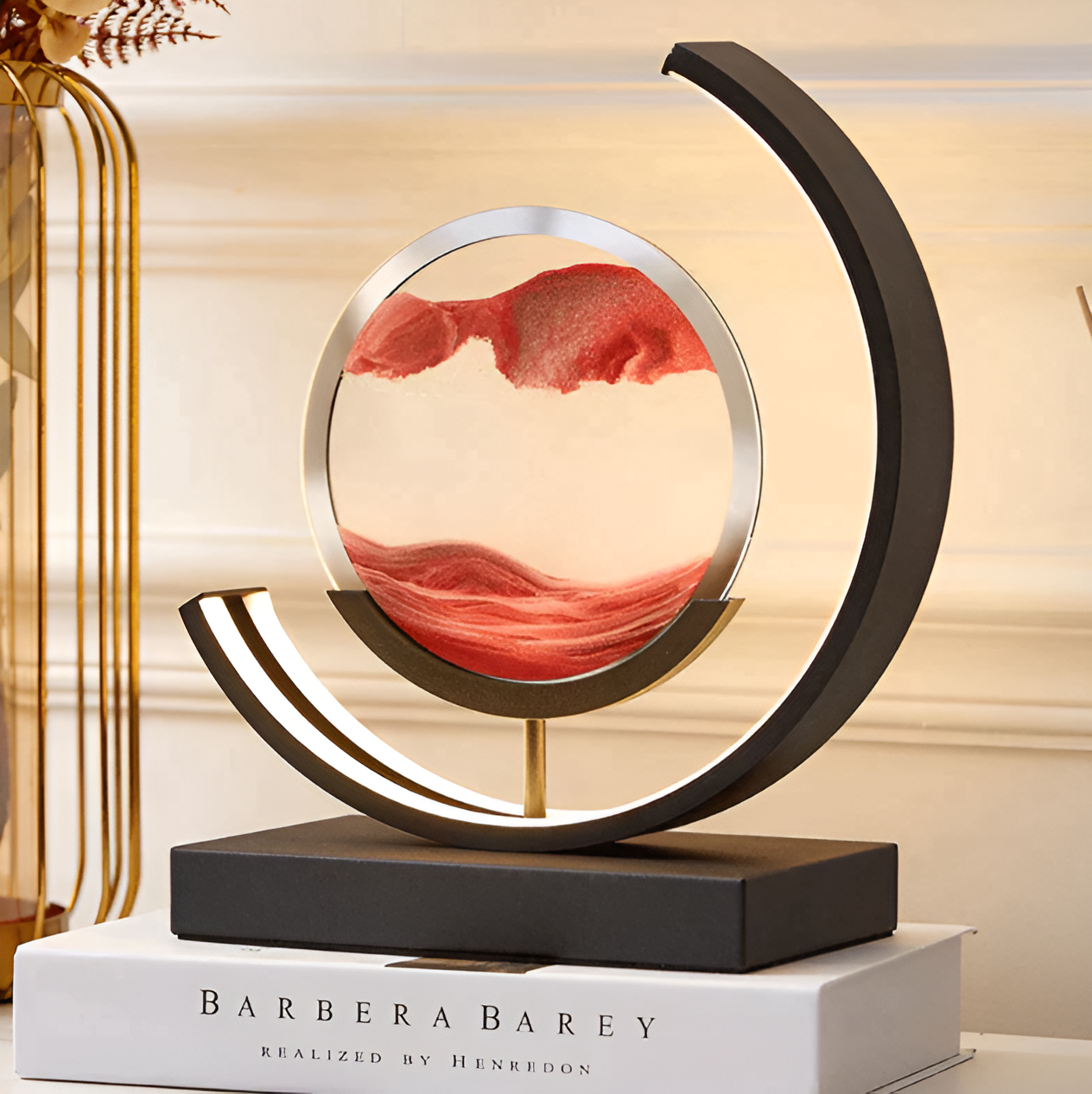 Garduru-Sanduhr 3D - Beruhigende Sandlampe mit LED-Beleuchtung