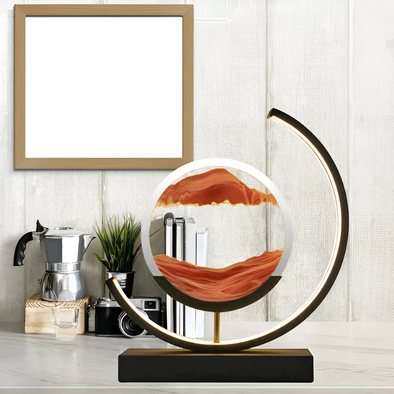 Garduru-Sanduhr 3D - Beruhigende Sandlampe mit LED-Beleuchtung