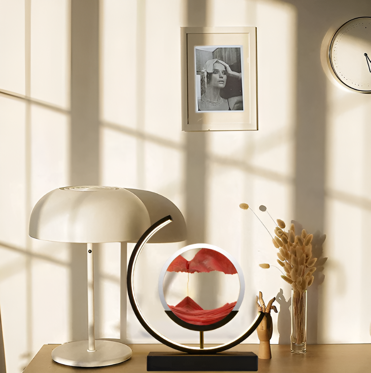 Garduru-Sanduhr 3D - Beruhigende Sandlampe mit LED-Beleuchtung
