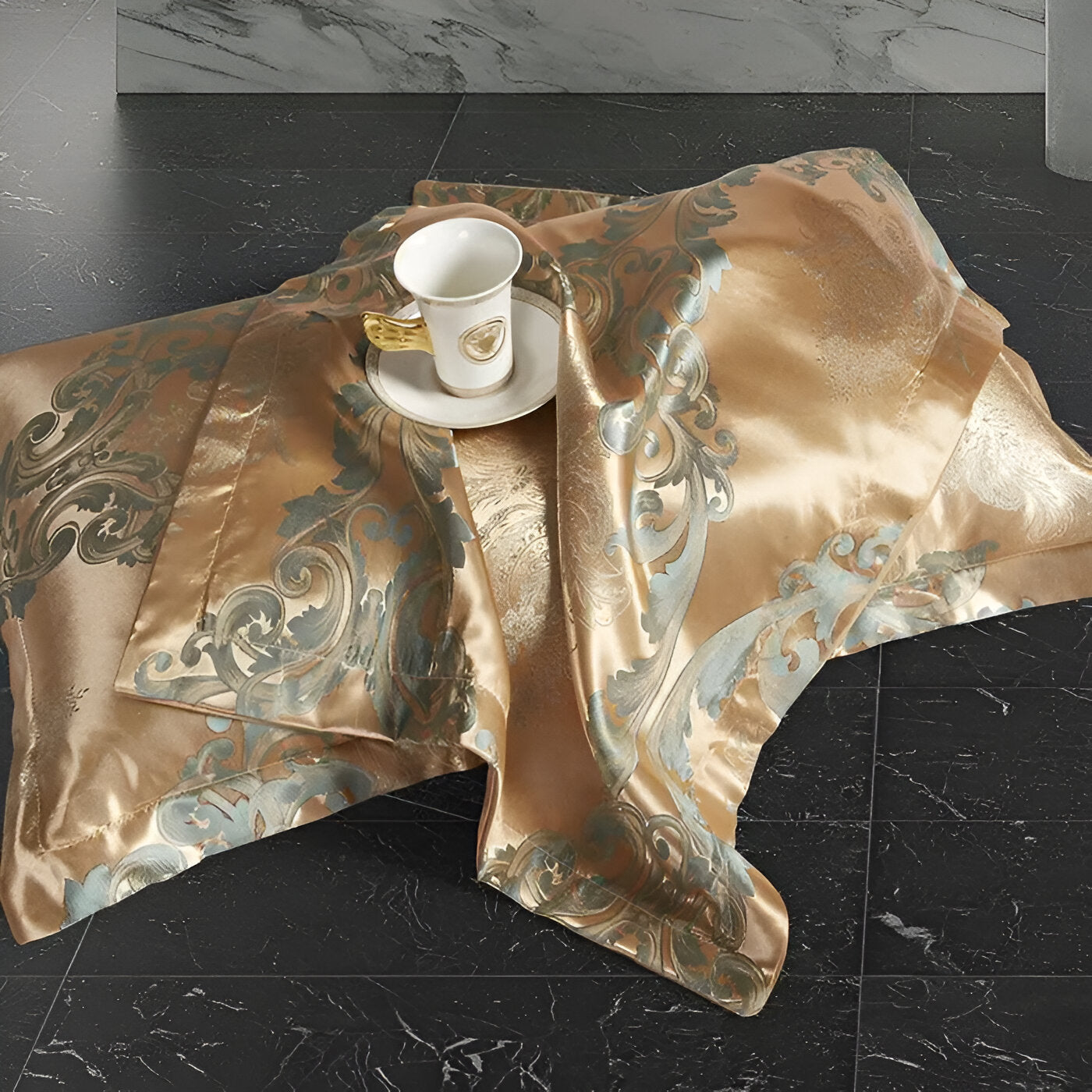 Satin Splendor Bettdecke - Bettbezug Satin - Premium Jacquard Bettwäsche - Europäisches Bettwäscheset