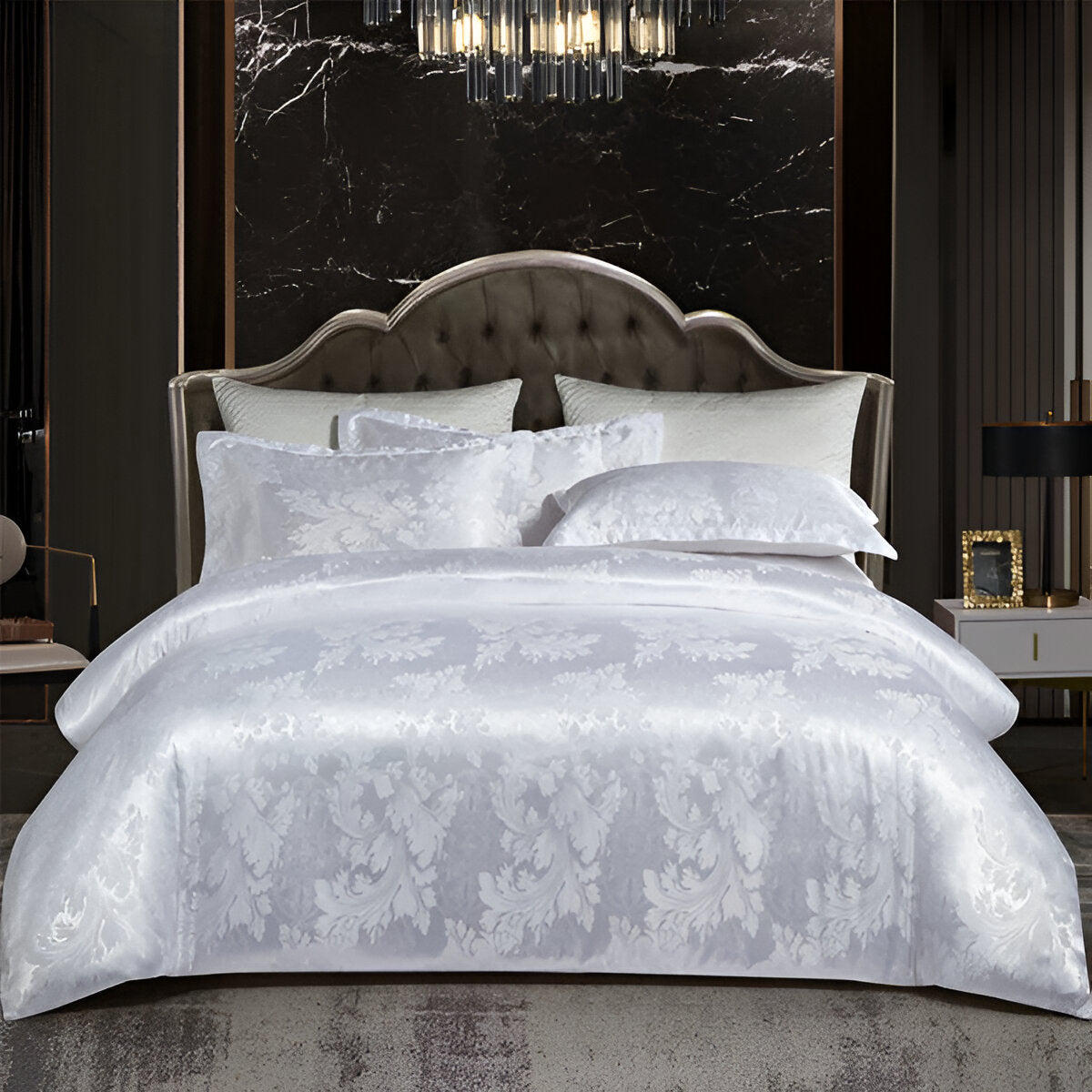 Satin Splendor Bettdecke - Bettbezug Satin - Premium Jacquard Bettwäsche - Europäisches Bettwäscheset